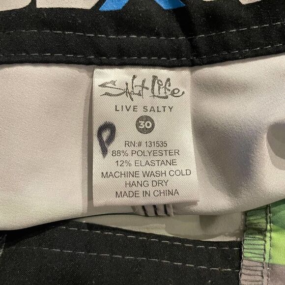 SALT Life SLX-QD Vapor Stretch Boardshorts Gray Green Size 30 - Picture 6 of 6